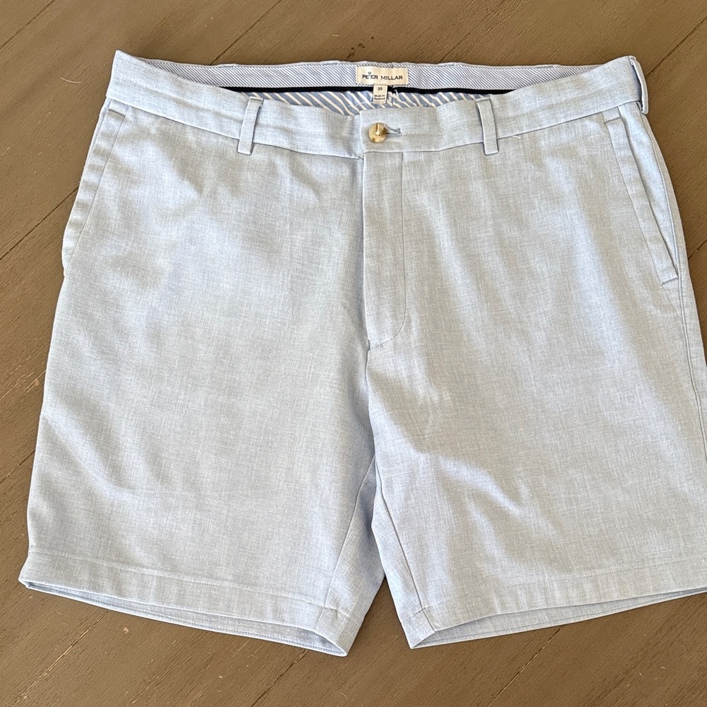 Peter Millar Light Blue Flat Front Men's Shorts